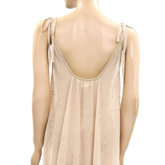 Intimately Free People A Little Shine Maxi Slip Dress Sheer Beaded XS NEW 277843 - Picture 9 of 10